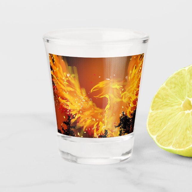 Chupito Vaso de medida de Phoenix en vuelo (Anverso)