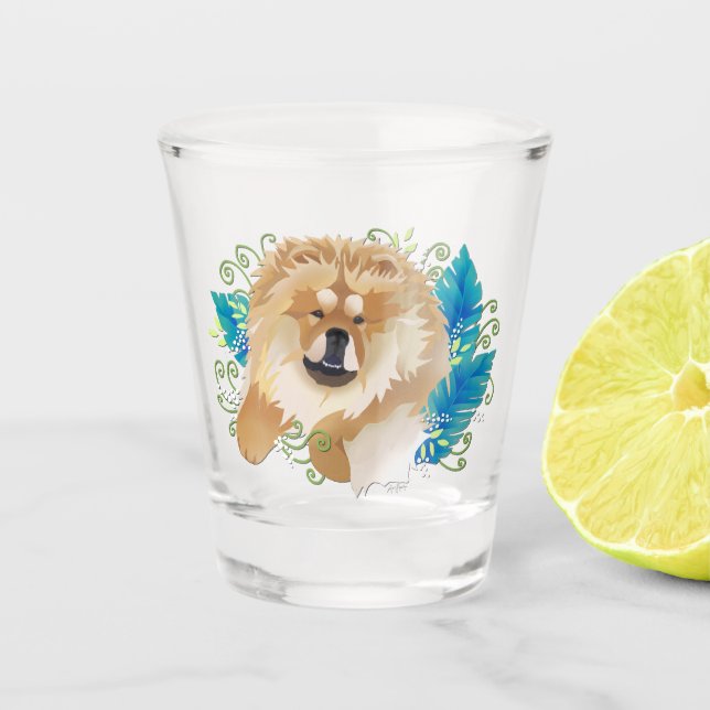 Chupito Vaso de medida del perro chino de DAEJA VU (Anverso)