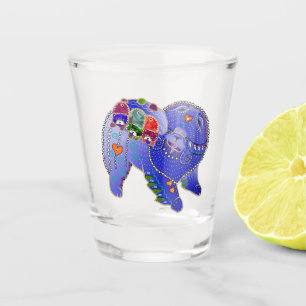 Chupito Vaso de medida del perro chino de la FAMILIA del