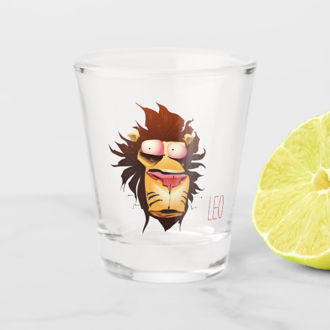Chupito Vaso de medida descarado del zodiaco de Leo del (Anverso)