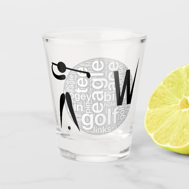 Chupito Vaso de medida personalizado del whisky del golf (Anverso)