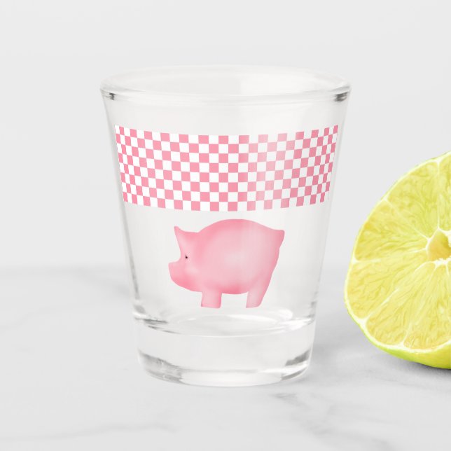 Chupito Vaso de medida rosado del cerdo (Anverso)