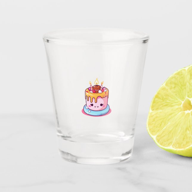 Chupito Vaso de pastel kawaii, redondo lindo  (Anverso)