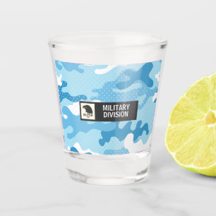 Chupito Vaso de tiro de camuflaje militar azul claro