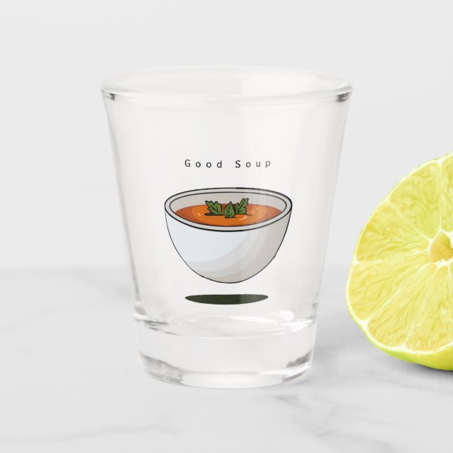 Chupito Vaso temático de comida, buen meme de sopa,  (Anverso)