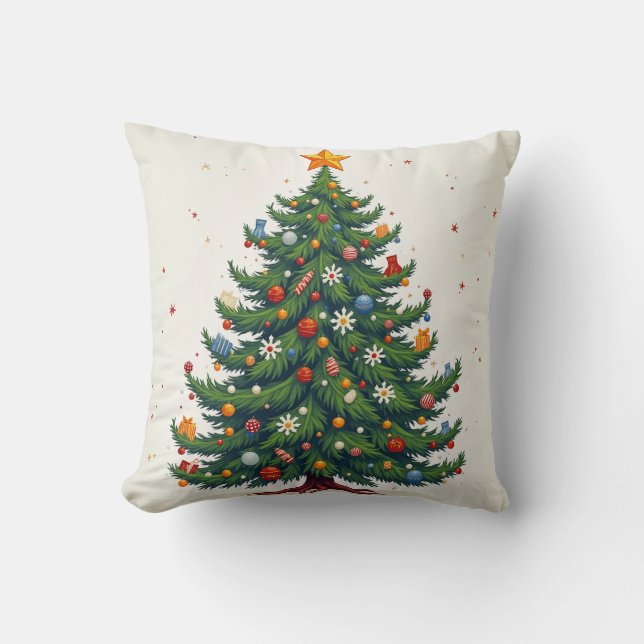Chusión de almohada de árbol de Navidad (Anverso)