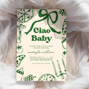 Ciao Baby Invitación de Cumpleaños de Pizza Italia