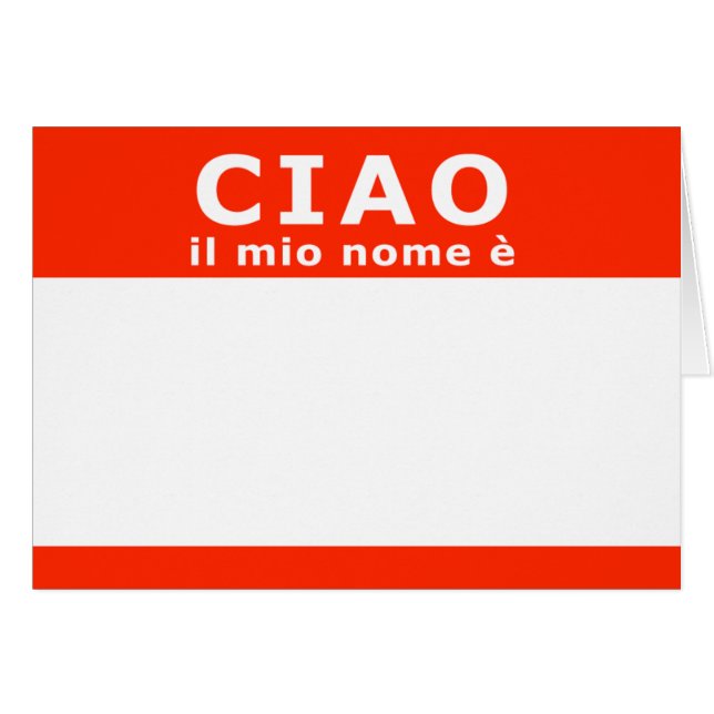CIAO il mio nome (Anverso (Horizontal))