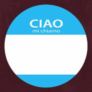 Ciao Mi Chiamo Italiano Hola etiqueta