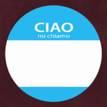 Ciao Mi Chiamo Italiano Hola etiqueta