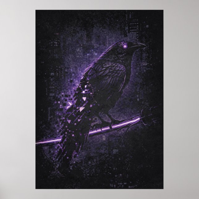 Ciber-Agüero, Matriz de Cuervo de Raven Arte Abstr (Frente)