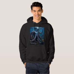 Ciber Octopus hombres sudadera encapuchada negra