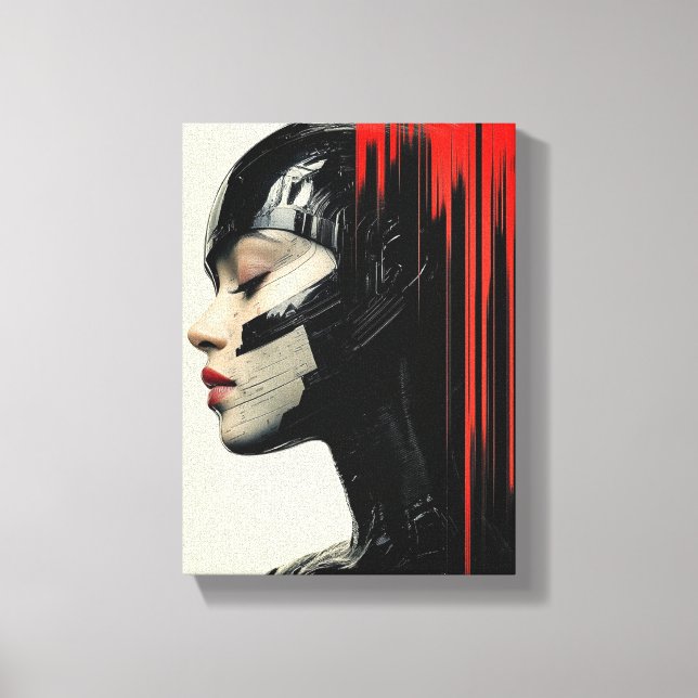 Cibermujer futurista - Diseño de arte de ciencia f (Anverso)
