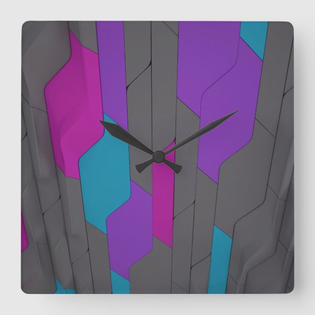 Cibermuro cuadrado reloj de pared (Anverso)
