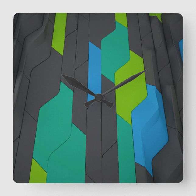 Cibermuro cuadrado reloj de pared (Anverso)