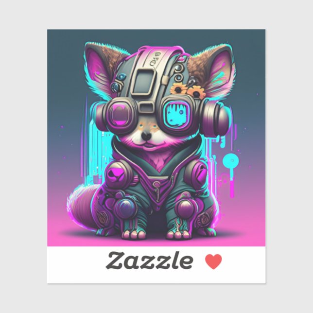 Ciberpunk Dog 1 Personalizado Pegatina de vinilo c (Hoja)