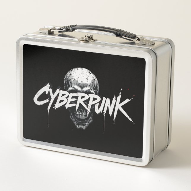 Ciberpunk Graffiti Skull | Caja de almuerzo metali (Anverso)
