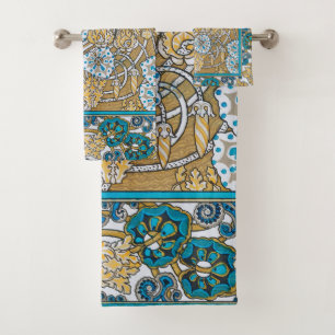 ciclamen azul arte flor botánica modernista
