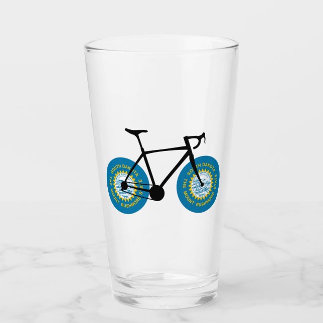 Ciclismo con bandera de Dakota del Sur (Anverso)