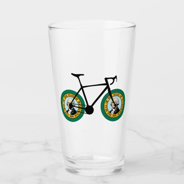 Ciclismo con bandera de Washington (Anverso)