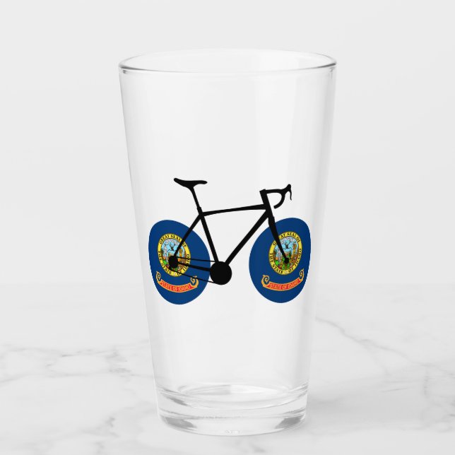 Ciclismo con la bandera de Idaho (Anverso)
