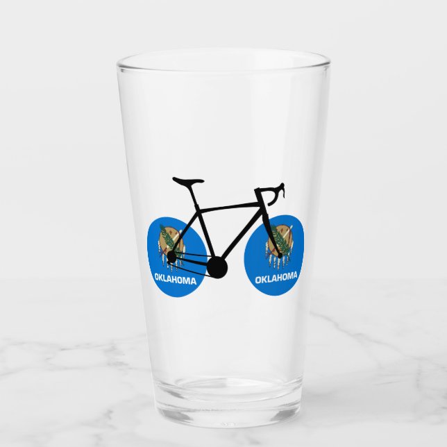 Ciclismo con la bandera de Oklahoma (Anverso)