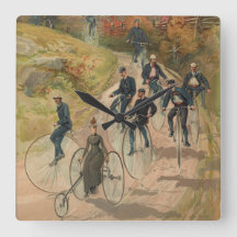 Ciclismo ~ Reloj de pared cuadrado