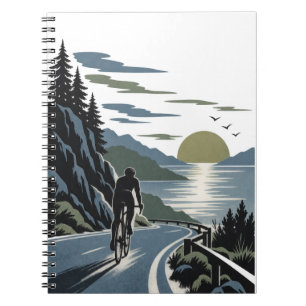 Ciclista al amanecer Cuaderno de regalo de silue