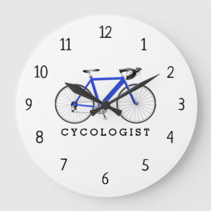 Ciclista Azul Bicicleta Gran Reloj