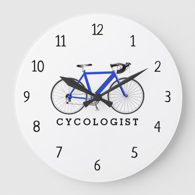 Ciclista Azul Bicicleta Gran Reloj (Anverso)