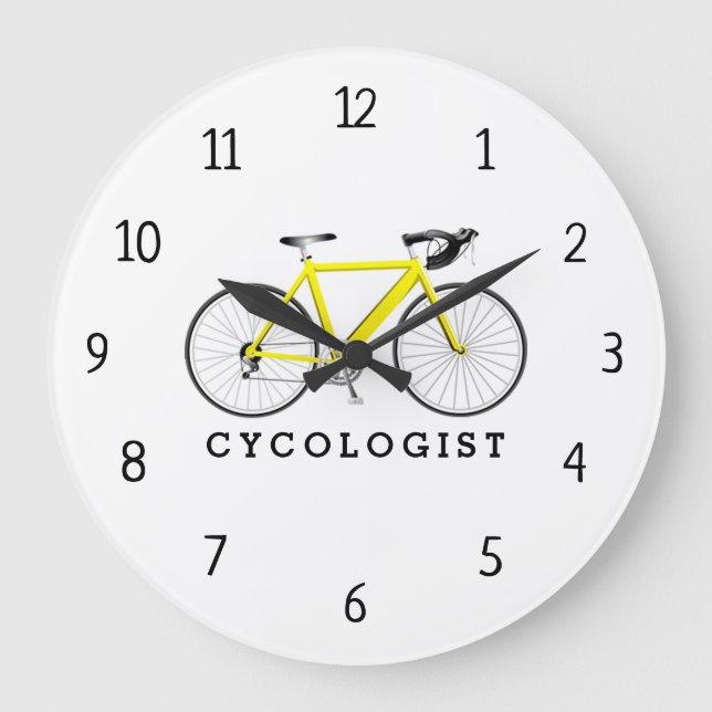 Ciclista Bicicleta Amarilla Gran Reloj (Anverso)