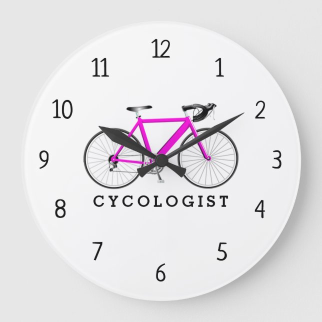 Ciclista Bicicleta Rosa Gran Reloj (Anverso)