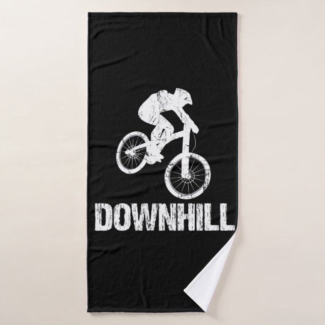 Ciclista de montaña cuesta abajo (Toalla de baño)