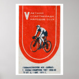 Ciclista Soviético - Impresión de Caja de Cerillas