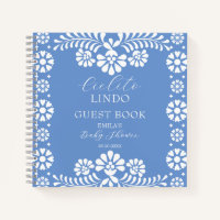 Cielito lindo libro de invitados mexicano azul pol