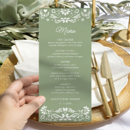 Cielito Lindo Menú Baby Shower Verde Mexicano