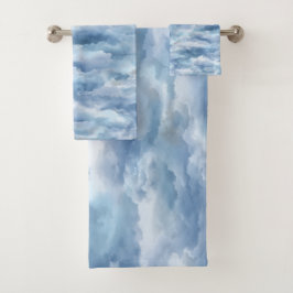 Cielo abstracto de niebla azul con acuarela suave