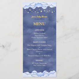 Cielo azul con estrellas colgantes Menú plano de B