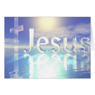 Cielo azul de Jesús con la cruz de cristal