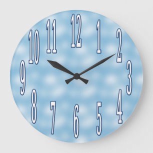 Cielo azul y reloj de pared de nubes