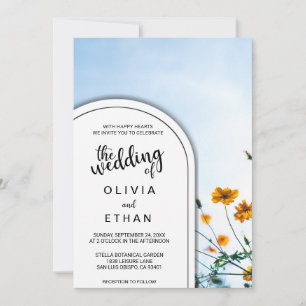 Cielo de girasol verano floral Boda Invitación