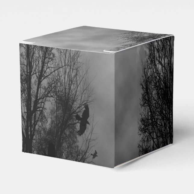 Cielo de Halloween atormentado con caja de favores (Costado Anverso)