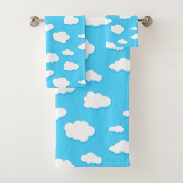 cielo de nubes azules y blanquecinas - toallas de  (In situ)