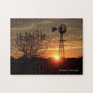 Cielo de oro de Kansas con rompecabezas de la