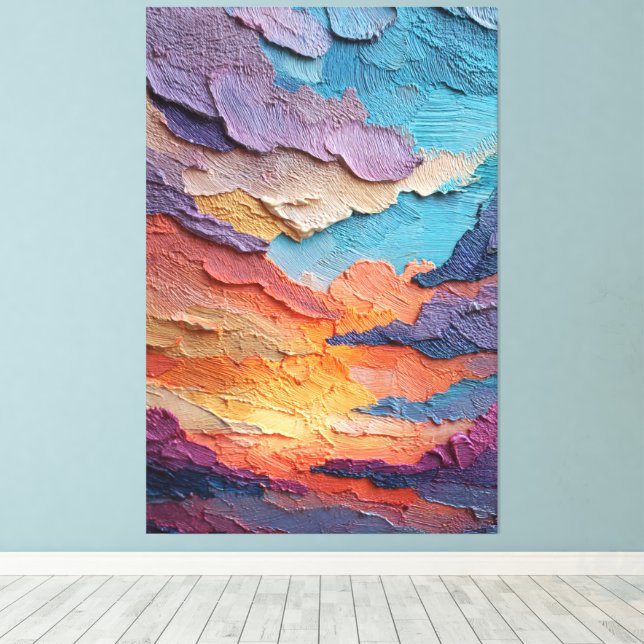 Cielo de puesta de sol radiante Arte de pared abst (Insitu (piso de madera))