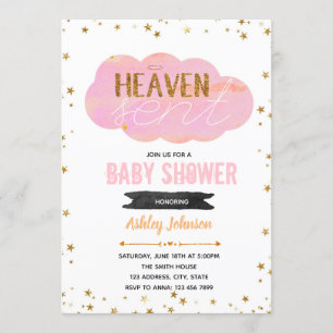 Cielo envió invitación a la ducha de bebé