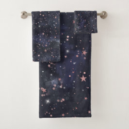 Cielo estrellado azul y rosa celestial caprichoso