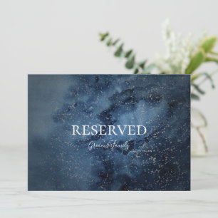 Cielo nocturno celeste Rótulo reservado de plata