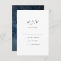 Cielo nocturno celeste | Tarjeta Silver RSVP