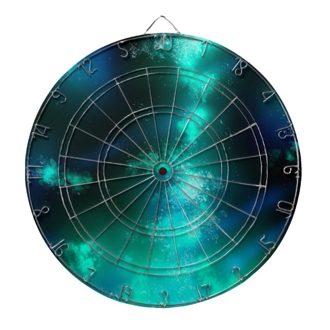 Cielo Nocturno Estrellado Tablero de Dardos Verde  (Frente)